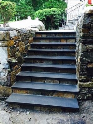 beautiful stone steps installed
